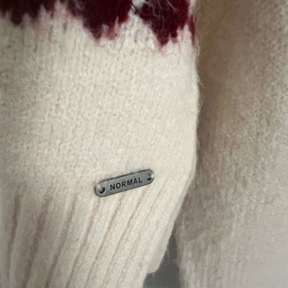 The Normal Brand Beige and Maroon Patterned Sweater - Picture 4 of 4